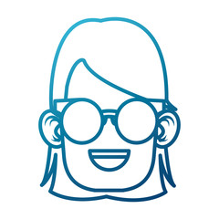 Cute girl with glasses cartoon icon vector illustration graphic design