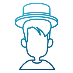 Man with hat icon vector illustration graphic design