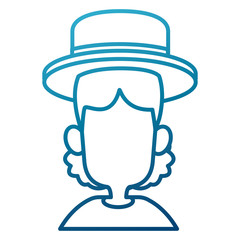 Woman with hat icon vector illustration graphic design