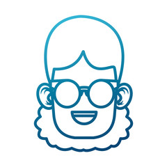 Cute girl with glasses cartoon icon vector illustration graphic design