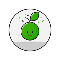Flatl ine apple icon. Vector eps 10