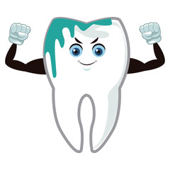 Cute tooth cartoon icon vector illustration graphic design