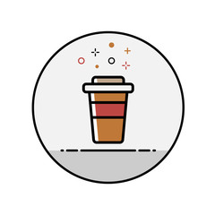 Flat line coffee icon. Vector eps 10