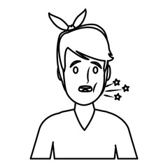 Woman with bad breath icon vector illustration graphic design