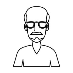 Man face with glasses cartoon icon vector illustration graphic design