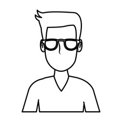 Man face with glasses cartoon icon vector illustration graphic design