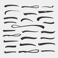 Set of White Underline Lettering Lines Isolated on Background For Your Design. Vector illustration Handwritten Mark.