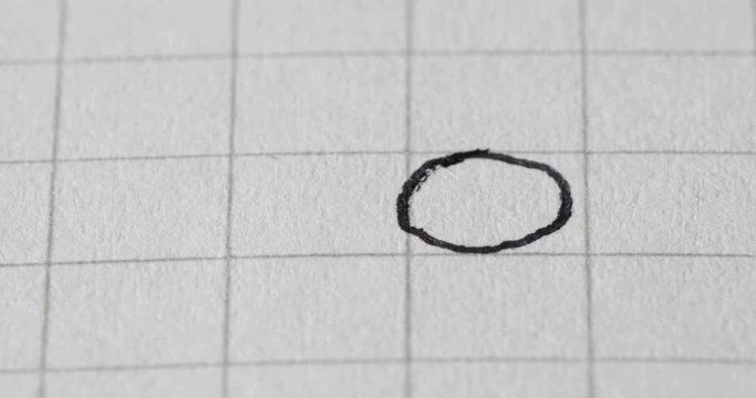 Macro di una penna nera che scrive su un foglio