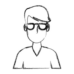 Man face cartoon with glasses icon vector illustration graphic design