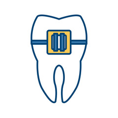 Tooth with bracket icon vector illustration graphic design