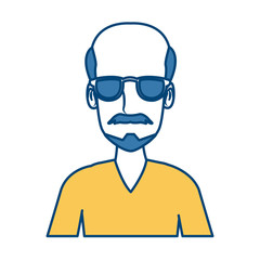 Man face cartoon with glasses icon vector illustration graphic design