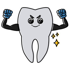 Cute tooth cartoon icon vector illustration graphic design