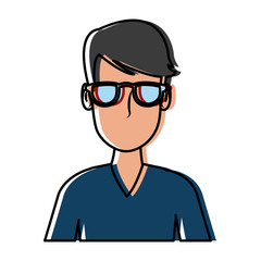 Man face with glasses cartoon icon vector illustration graphic design