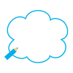 色鉛筆　雲　テキスト欄