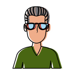 Man face with glasses cartoon icon vector illustration graphic design