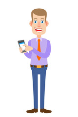 Businessman using mobile phone