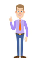 Businessman with crossed fingers