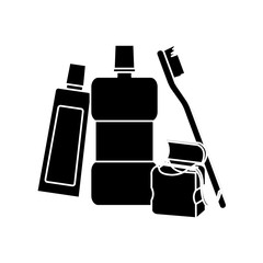Dental hygiene products icon vector illustration graphic design
