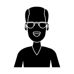 Man face with glasses cartoon icon vector illustration graphic design