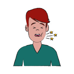 Man with tooth broken icon vector illustration graphic design