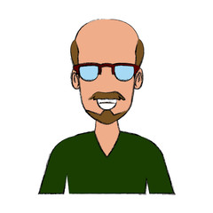 Man face with glasses cartoon icon vector illustration graphic design