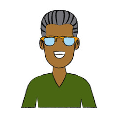 Man face with glasses cartoon icon vector illustration graphic design