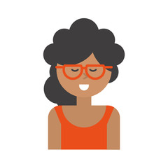 happy woman wearing glasses icon image vector illustration design 