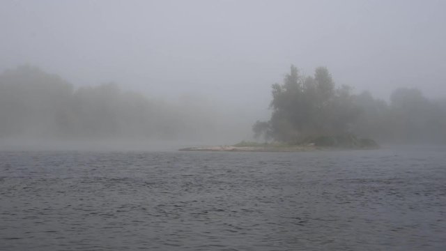 Morning fog on the Loire river