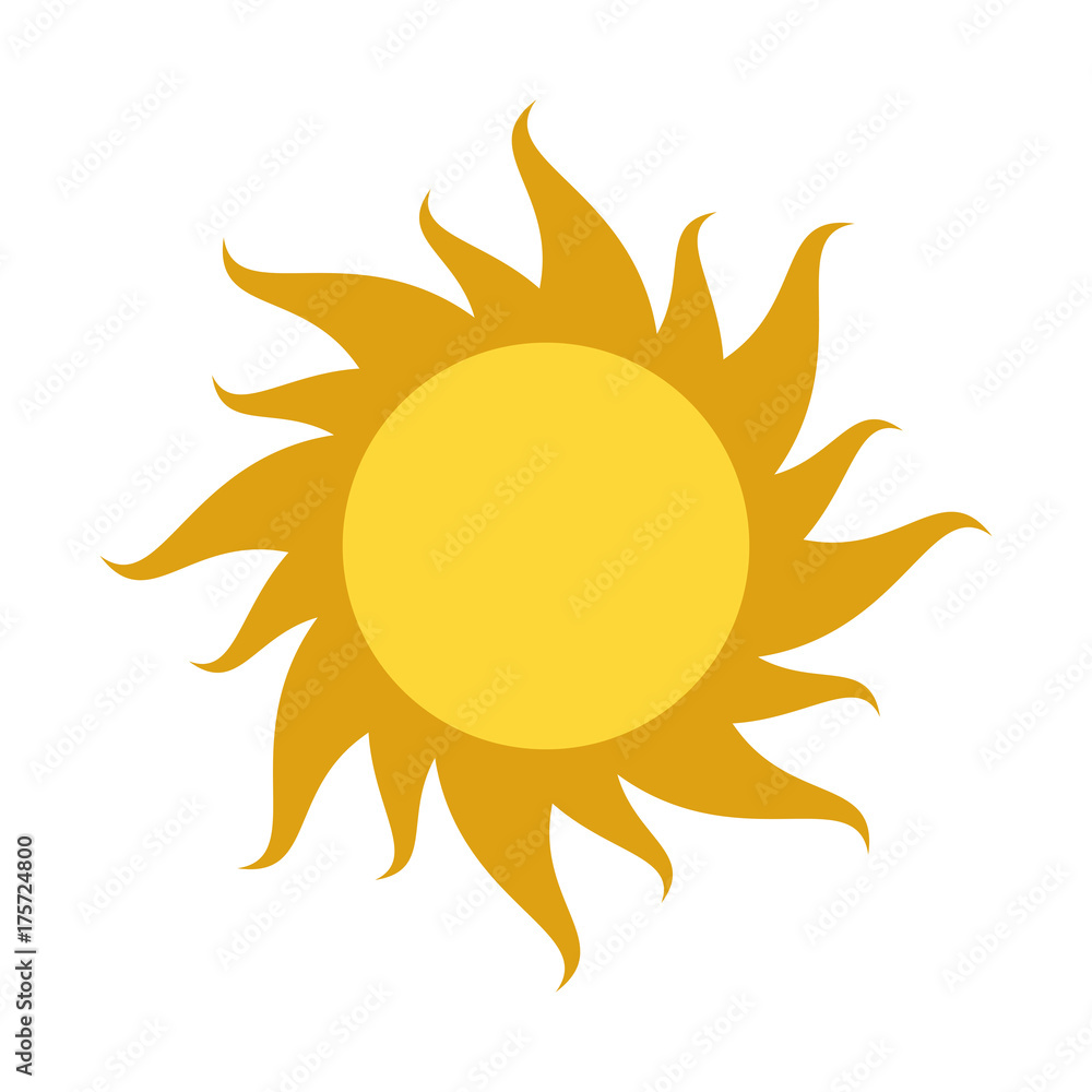 Sticker sun cartoon icon image vector illustration design