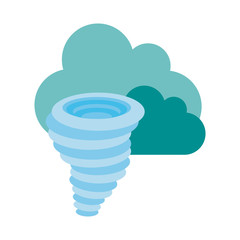 tornado with clouds weather icon image vector illustration design 
