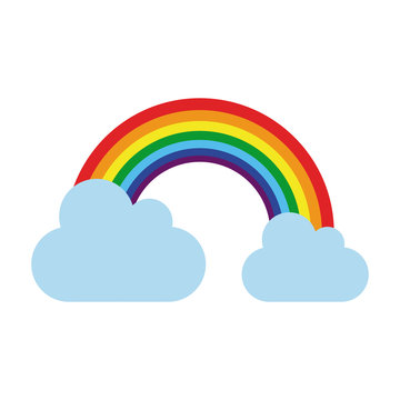 rainbow with clouds icon image vector illustration design 