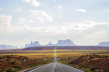Forest Gump Point Monument Valley scenic panorama on the road - Arizona, AZ, USA