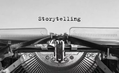 Deurstickers Storytelling typed words on a Vintage Typewriter. © gerasimov174