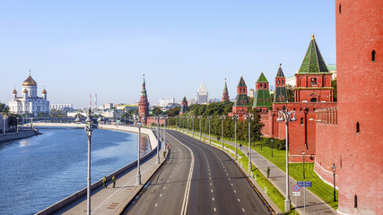 Kremlin Embankment in Moscow, Russia