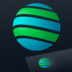 Abstract vector sign in sphere shape. Logotype for Ecology, Pharmacy, Medicine activity