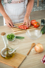 woman preparing a gazpacho