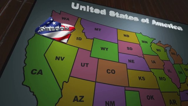 Oregon pull out from USA states abbreviations map