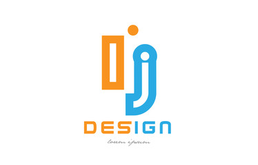 lj l j orange blue alphabet letter logo combination