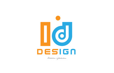 ld l d orange blue alphabet letter logo combination