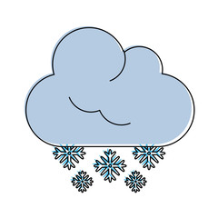 snowflakes falling from cloud winter icon image vector illustration design 