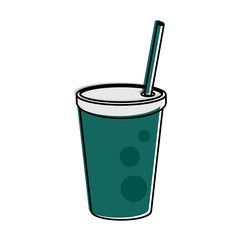 drink ing cup with straw icon image vector illustration design 