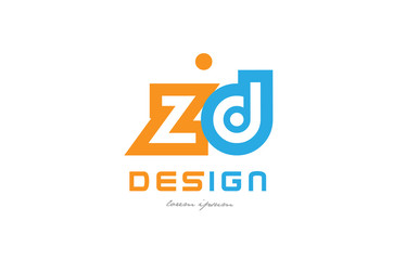 zd z d orange blue alphabet letter logo combination