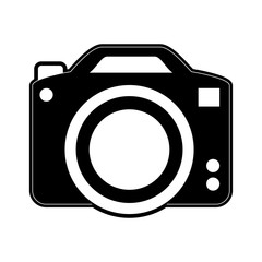 photographic camera icon image vector illustration design  black and white