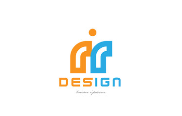 rr r r orange blue alphabet letter logo combination