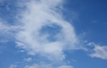 Naklejka na ściany i meble 青空と雲（空洞、何かが生まれる予感などのイメージ）