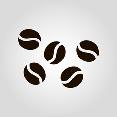 Coffee beans isolated flat vector icon