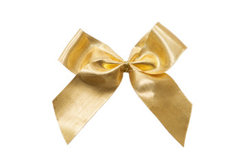 Gold bow on a white background