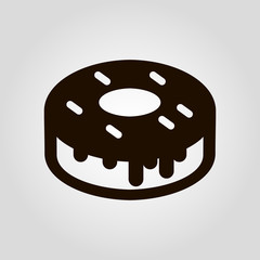Donut isolated vector flat icon