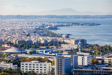 Fototapeta na wymiar Thessaloniki aerial panoramic view