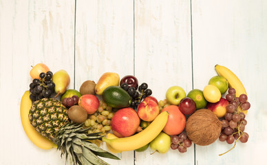 Still life fruits on wooden background